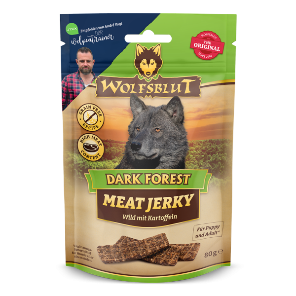 wolfsblut meatjerky dark forest 80g front