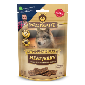 wolfsblut meatjerky wild duck turkey 80g front