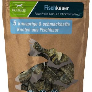 pp Dauerkauer Fischkauer Knoten aus 100 Fischhaut 5 Stueck 70g 18868 1