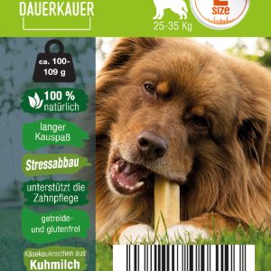 pp Dauerkauer Gr L 100 109 g Kaesekauknochen Hunde Milch Kausnack 17449 (1)