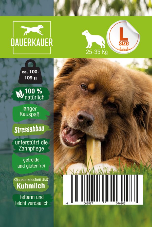 pp Dauerkauer Gr L 100 109 g Kaesekauknochen Hunde Milch Kausnack 17449 (1)