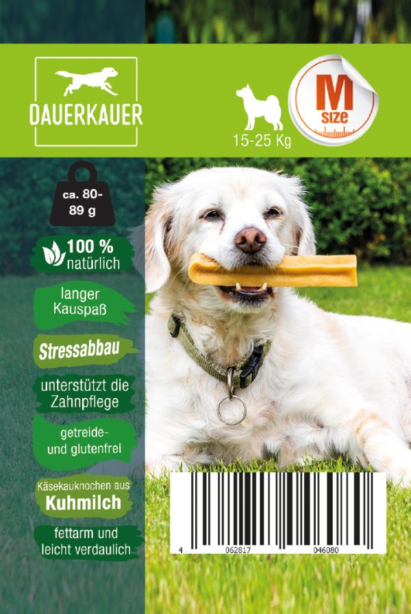 pp Dauerkauer Gr M 80 89 g Kaesekauknochen Hunde Milch Kausnack 17447